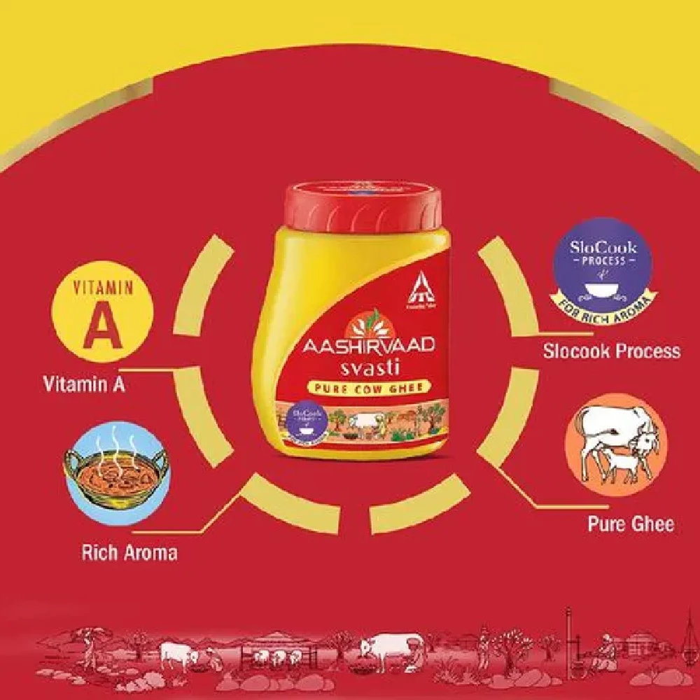 Aashirvaad Svasti Cow Ghee-Tuppa, 1 L Pet Jar-7.webp